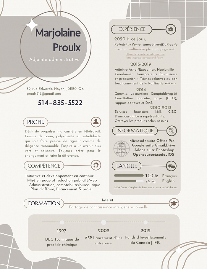 Curriculum Vitea sur Canva, C.V. 2023